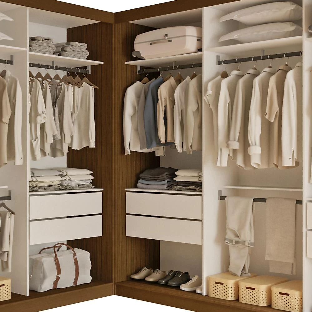 Closet Casal sem Portas 8 Gavetas Paris Duo Premium Freijó