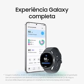 Smartwatch Samsung Galaxy Watch8 44mm LTE Tela Cristal Safira GPS Grafite