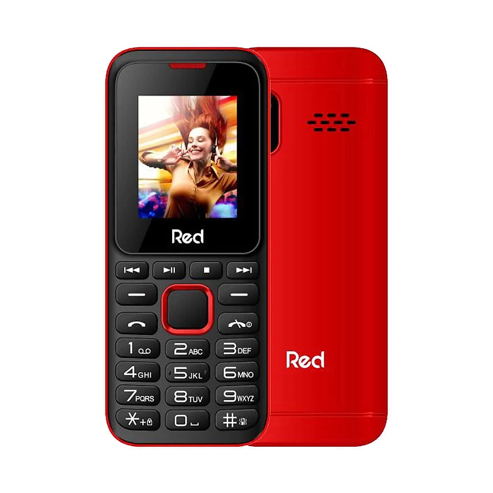 Miniatura Celular Red Mobile Fit Music 2 Preto e Vermelho Dual Chip com Lanterna