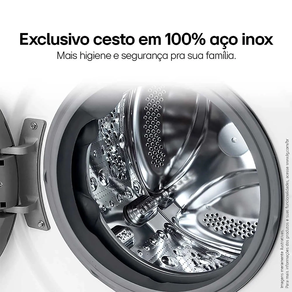 Lava e Seca Smart LG VC4 12kg com Inteligência Artificial AIDD CV5012WC4 Branco - 110V