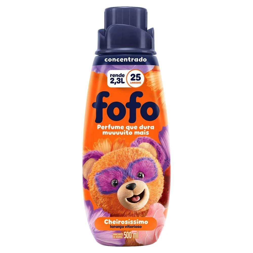 Amaciante de Roupa Concentrado Laranja Vitorioso 500ML com Maciez Prolongada Fofo
