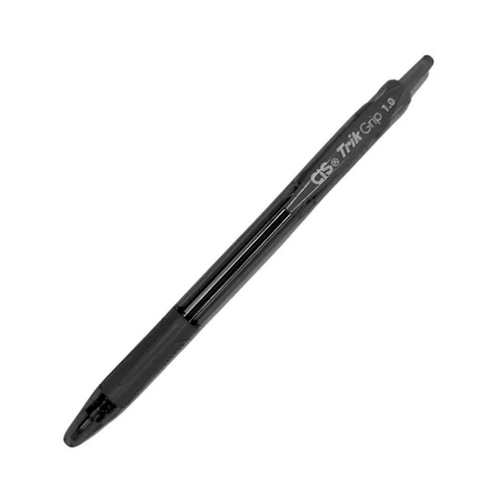 Caneta Esferográfica Retrátil Cis Trik Grip Ponta 1.0MM Grip Emborrachado 1 Unidade Preto