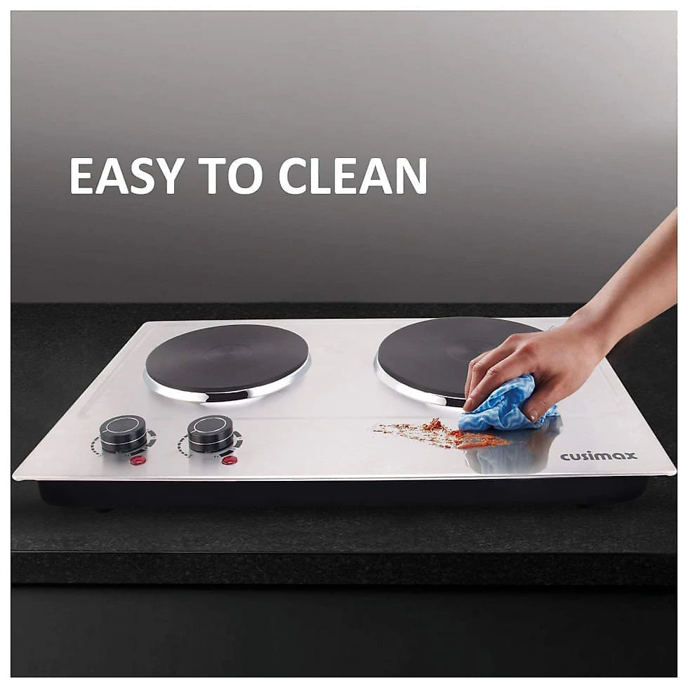 Cooktop Elétrico Portátil CUSIMAX C180N com 2 Queimadores 110V 1800W Aço Inoxidável
