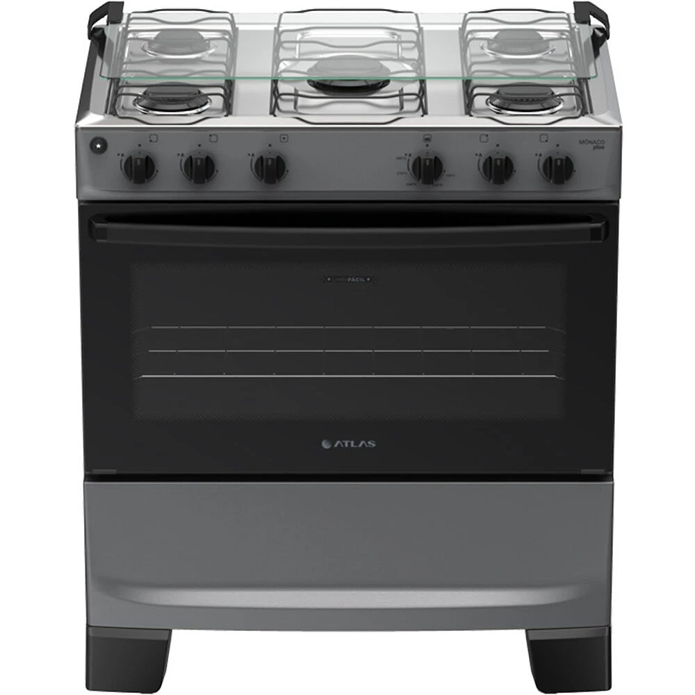 Fogão a Gás 5 Bocas Atlas Mônaco Plus Titanium Bivolt