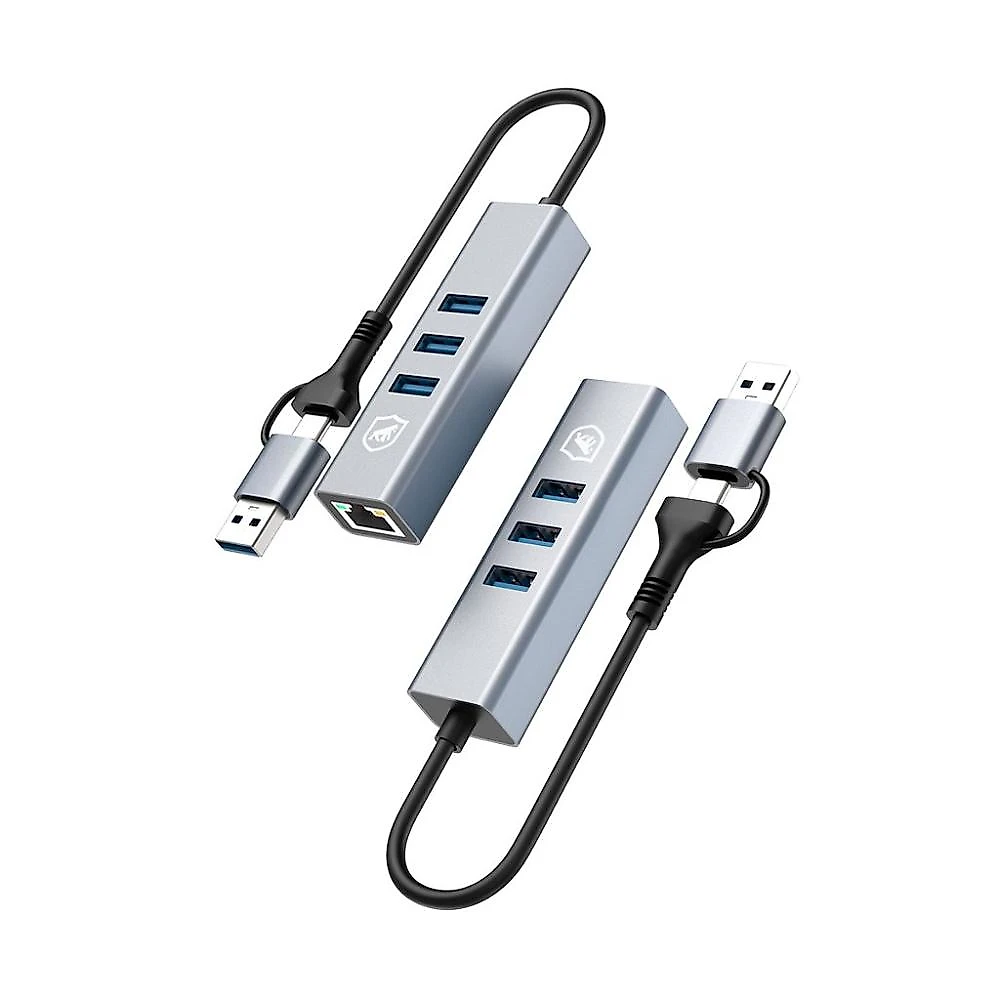 Adaptador Multiportas USB com Conector Ethernet LAN -Gshield