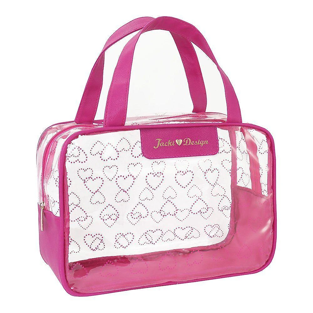 Kit Bolsa E Nécessaire Transparente Love Pink