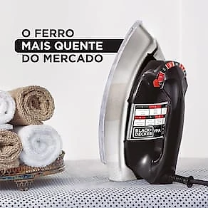 Ferro de Passar a Seco Black Decker VFA1110TM2 com Base de Alumínio 110V