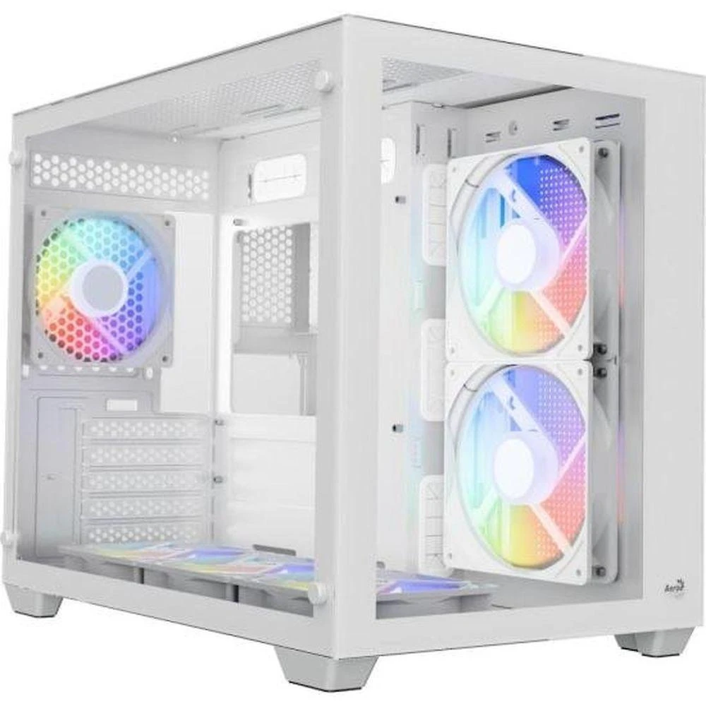 Gabinete Gamer Aerocool Dryft Branco 6 Fans Argb Vidro