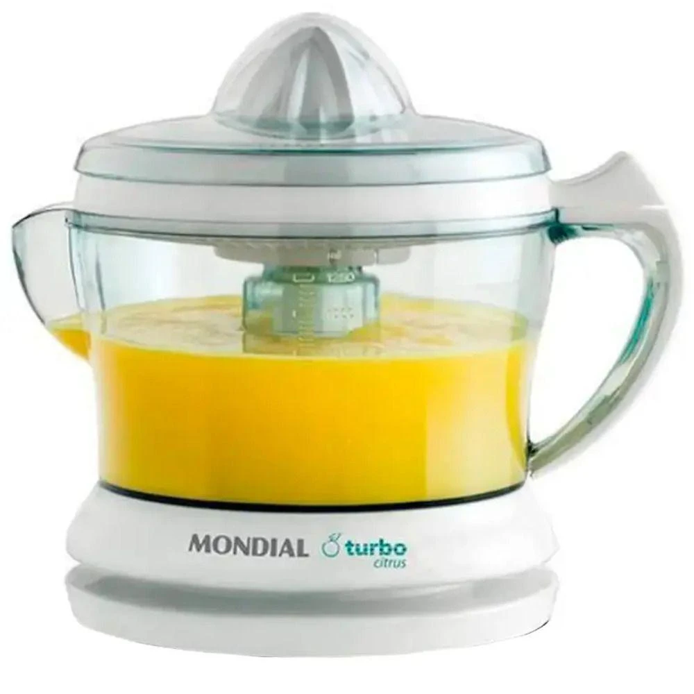 Espremedor de Frutas Turbo Citrus - 0190 01 com Motor Reversível Branco Mondial 1,25L