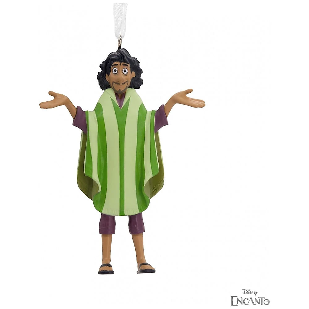Enfeite Natalino Hallmark Keepsake Disney Encanto Bruno com Poncho Verde, Resina 8,5x6,3x2,1 cm