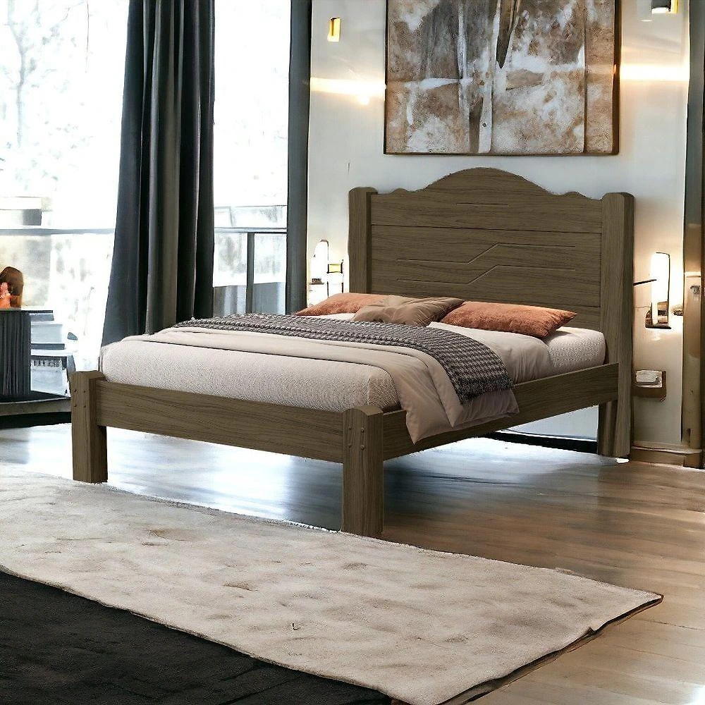 Cama Box Casal Thalia com Colchão Castanho Marrom Cambel Móveis