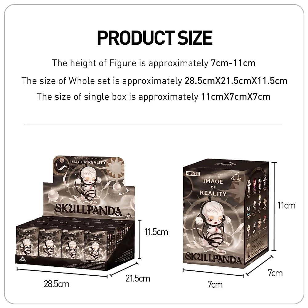 Blind Box, Caixa Surpresa, Conjunto de 12 Miniaturas SKULLPANDA da POP MART em Caixa Surpresa, Brinquedos Colecionáveis de Ação, Série Imagem