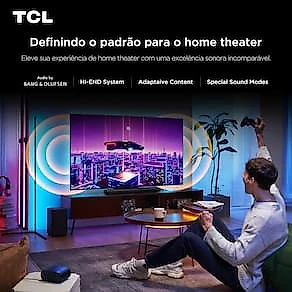 Smart TV TCL 65”4K QD-Mini Led 65C7K 144Hz com Sistema Operacional Google TV