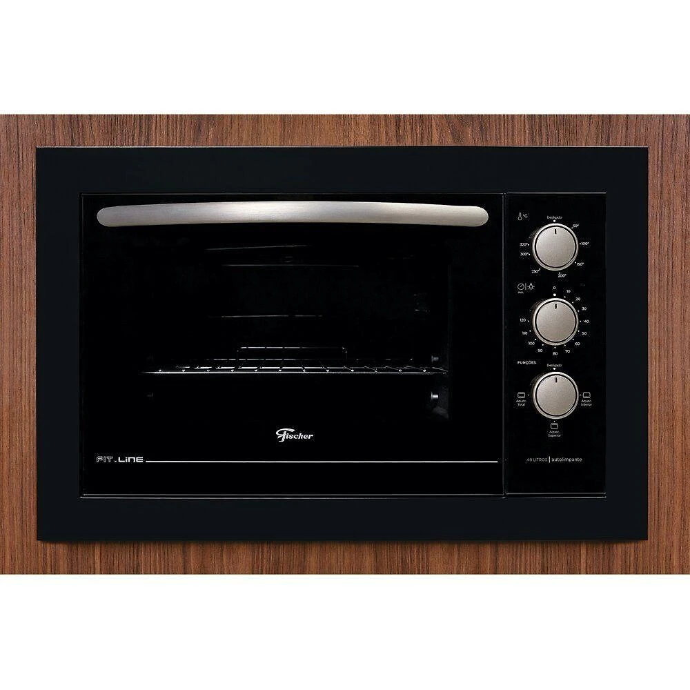 Forno Elétrico De Embutir 48 Litros Fit Line Fischer Black 220V