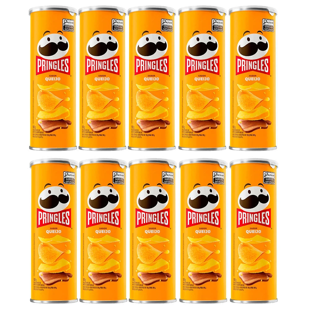 Kit 10 Batata Pringles Queijo 109g
