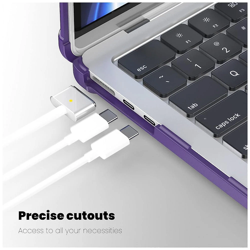 Capa Rígida Antichoque Roxa para MacBook Air 15″ (2023–2025, Modelos A3241/A3114/A2941, M2/M3/M4) – MEEgoodo