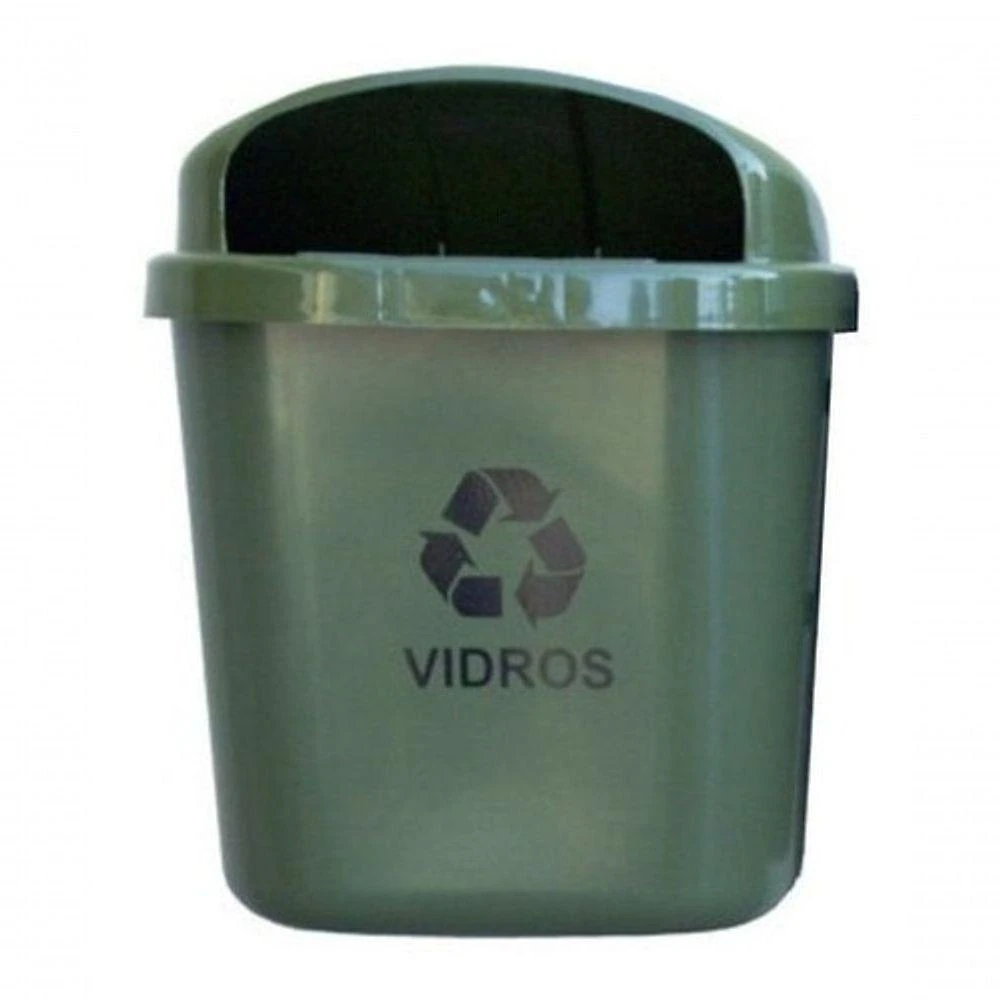 Cesto para Coleta Seletiva Individual 40 l para Poste Ou Parede Preto Higipack