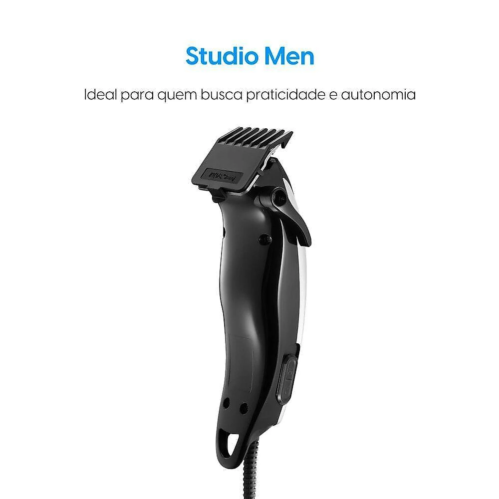 Máquina de Cortar Cabelo Elgin Studio Men 2 em 1 e Barba Lâminas Aço Inox Preto 110V