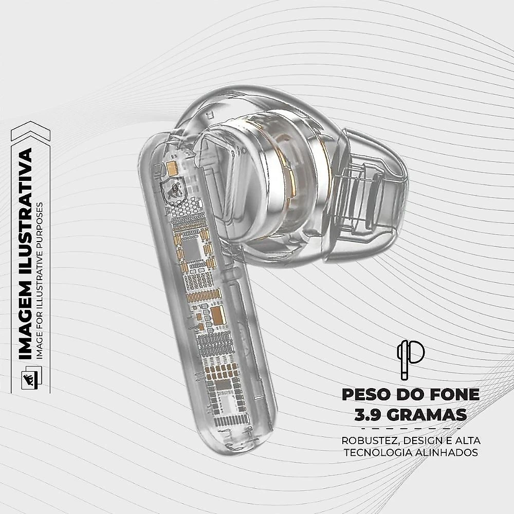Microfone de Lapela Sem Fio Tipo C com Adaptador Lightning + Fone de ouvido Symetric - Gshield