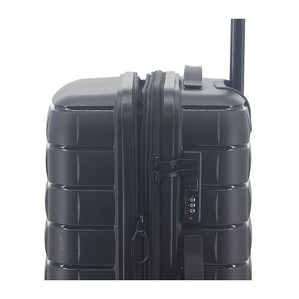 Mala de Bordo 43L Polipropileno Expansível Rodas 360o Fechamento Combinação Viagem Preto Wilson