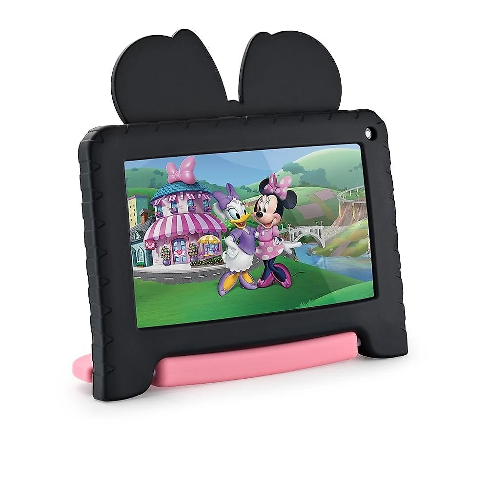 Tablet infantil minnie 4gb ram + 64gb + tela 7 pol + case + wi-fi + android 13 +  quad core multi - nb414out [reembalado] preto/rosa