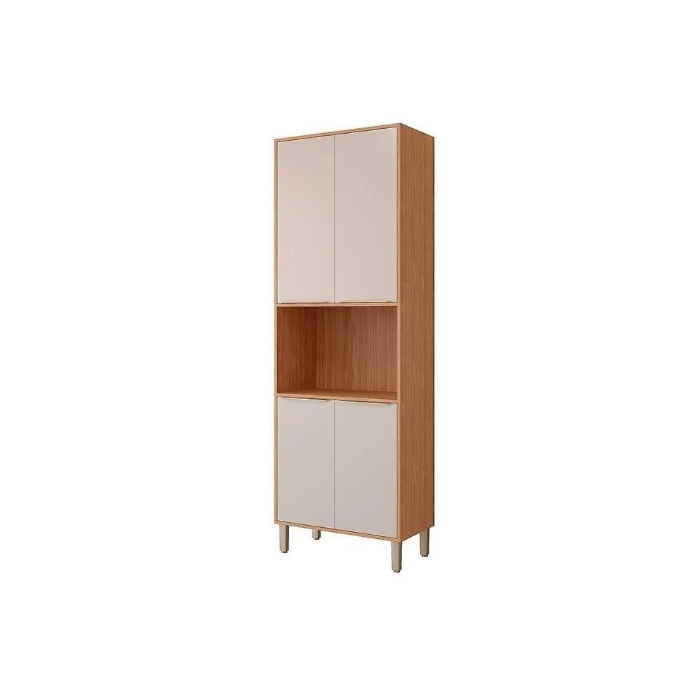 Paneleiro de Cozinha Esplêndida 4 Portas 5 Prateleiras MDF 70cm Off White MGM