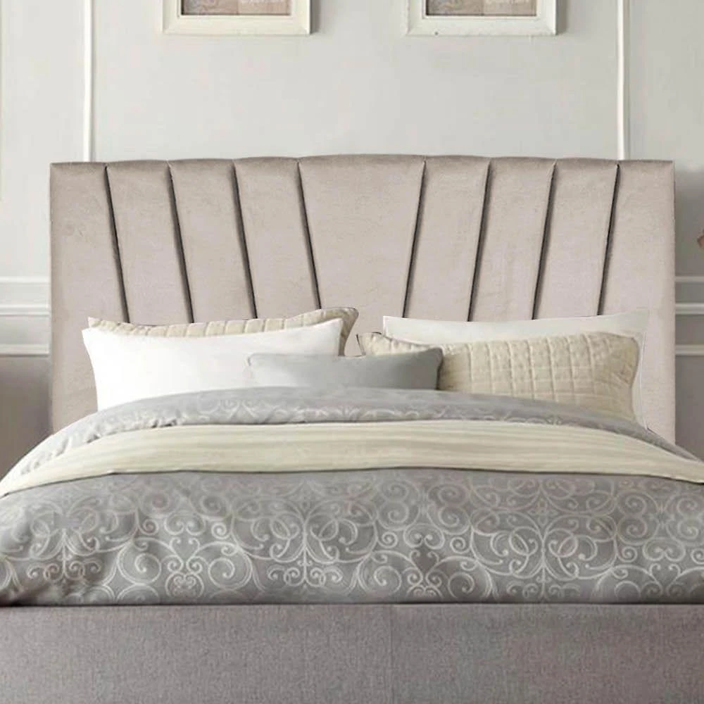 Cabeceira Estofada Bélgica 140cm Casal Para Cama Colchão Box Quarto Suede Bege - Aurora Line