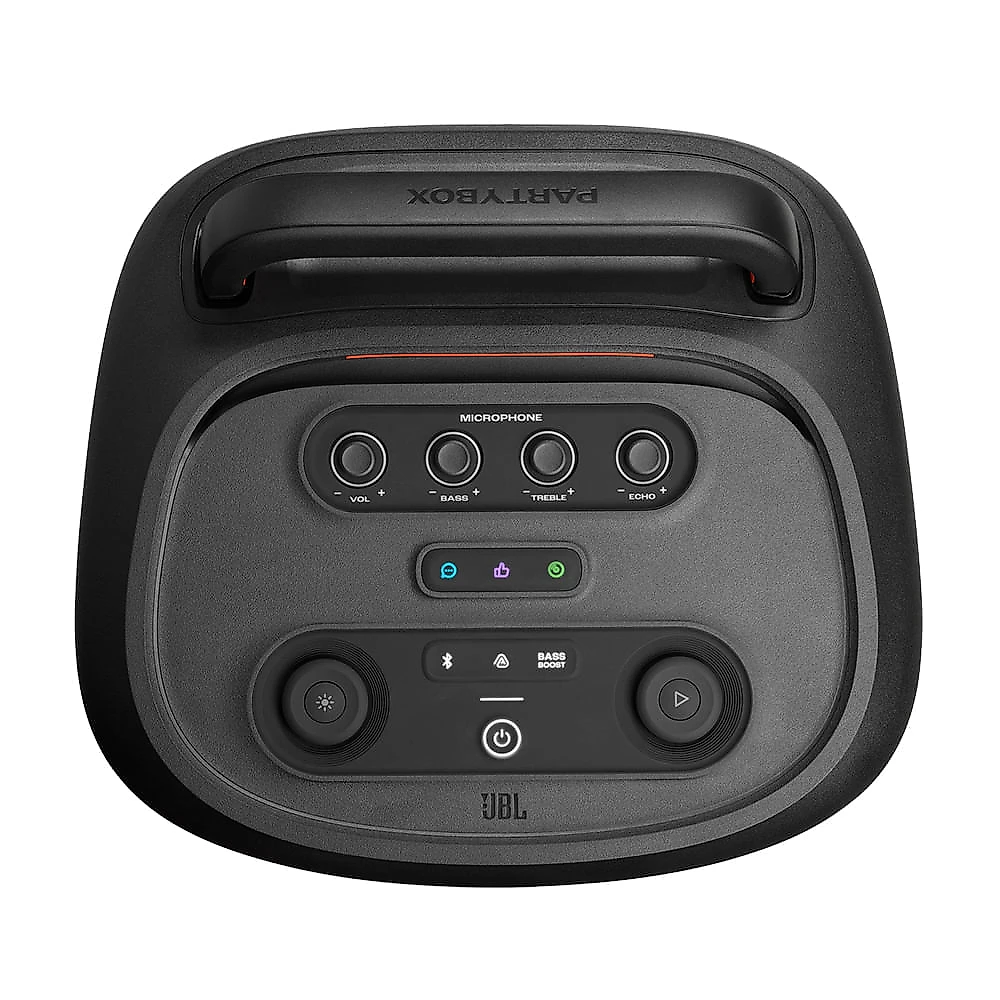 Caixa de Som Bluetooth JBL Party Box 520 BR Preta, Resistente à Respingos IPX4, Show de Luzes Futurista Bivolt