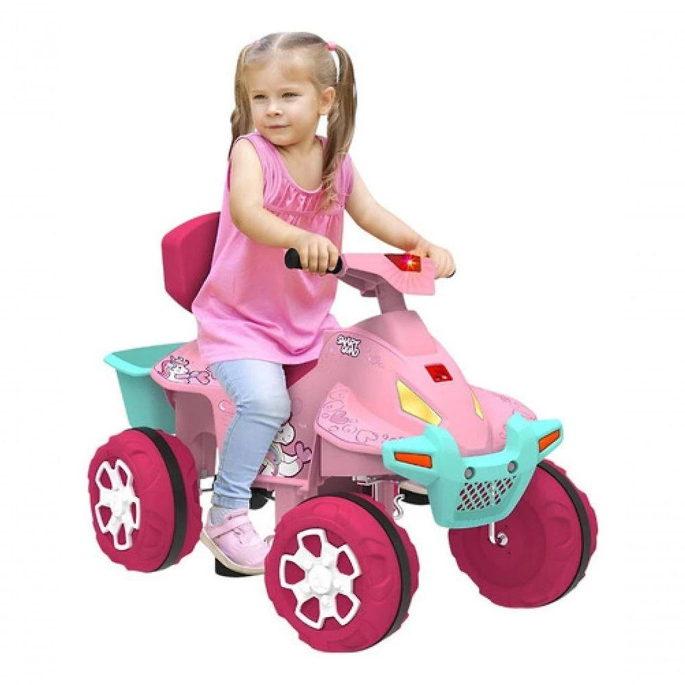 Motoca Quadriciclo Smart Quad Passeio e Pedal Rosa Brinquedos Bandeirante
