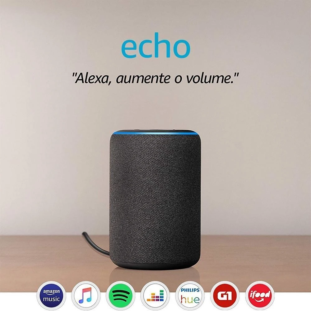 Miniatura Amazon Echo 3 Geração Smart Speaker Com Alexa Black - Preto
