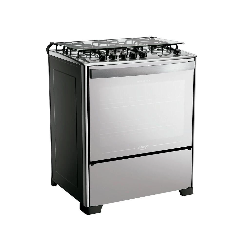 Fogão Dako Magister 5 Bocas Style Mesa De Inox A Gás Espelhado Bivolt
