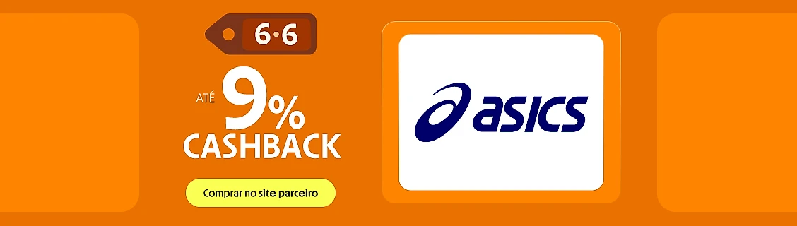 ASICS COM ATÉ 9% DE CASHBACK