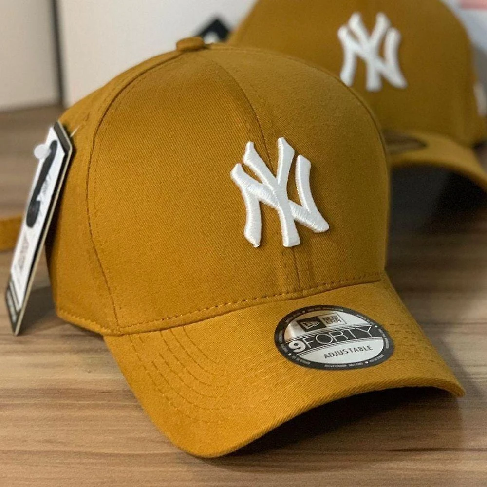 Miniatura Boné Feminino New York Caramelo Marrom S Ny Nyc Fitão!