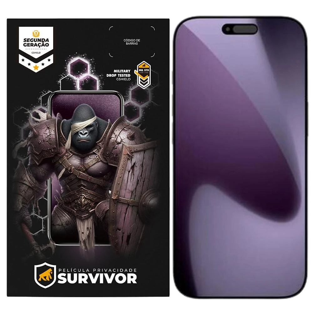 Película para iPhone 17 Pro Max - Privacidade com Aplicador - Survivor - Gshield
