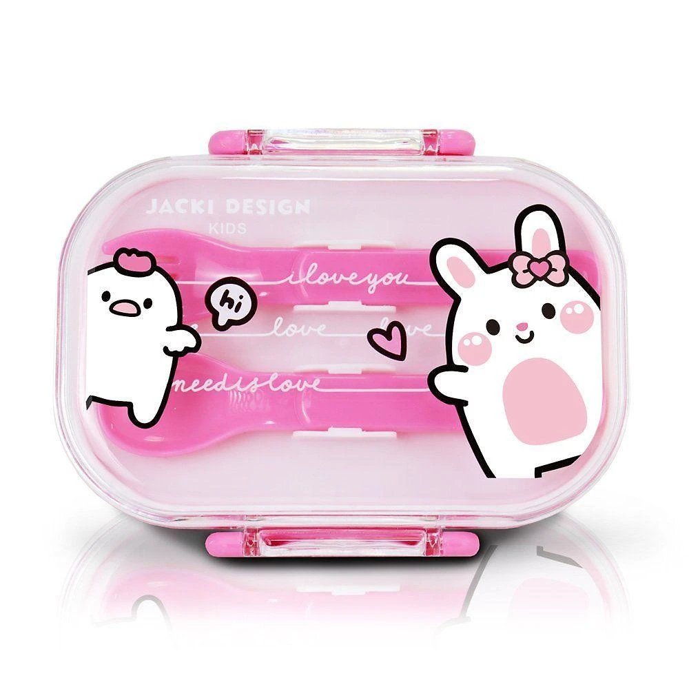 Pote Para Lanche De 2 Andares Amiguinhos 400 Ml - Jacki Design Coelho Pink