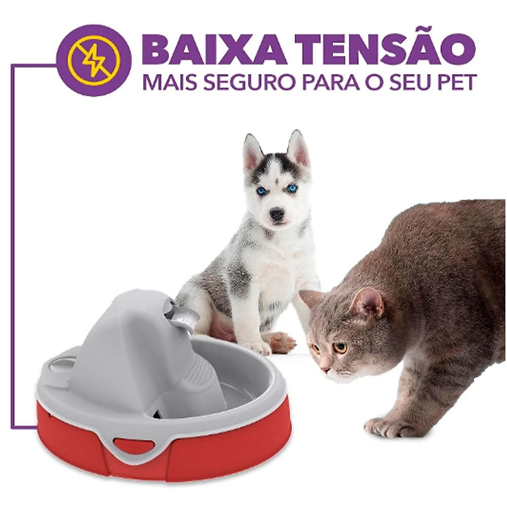 Fonte de Água aqua flow para cães e gatos cinza - amicus