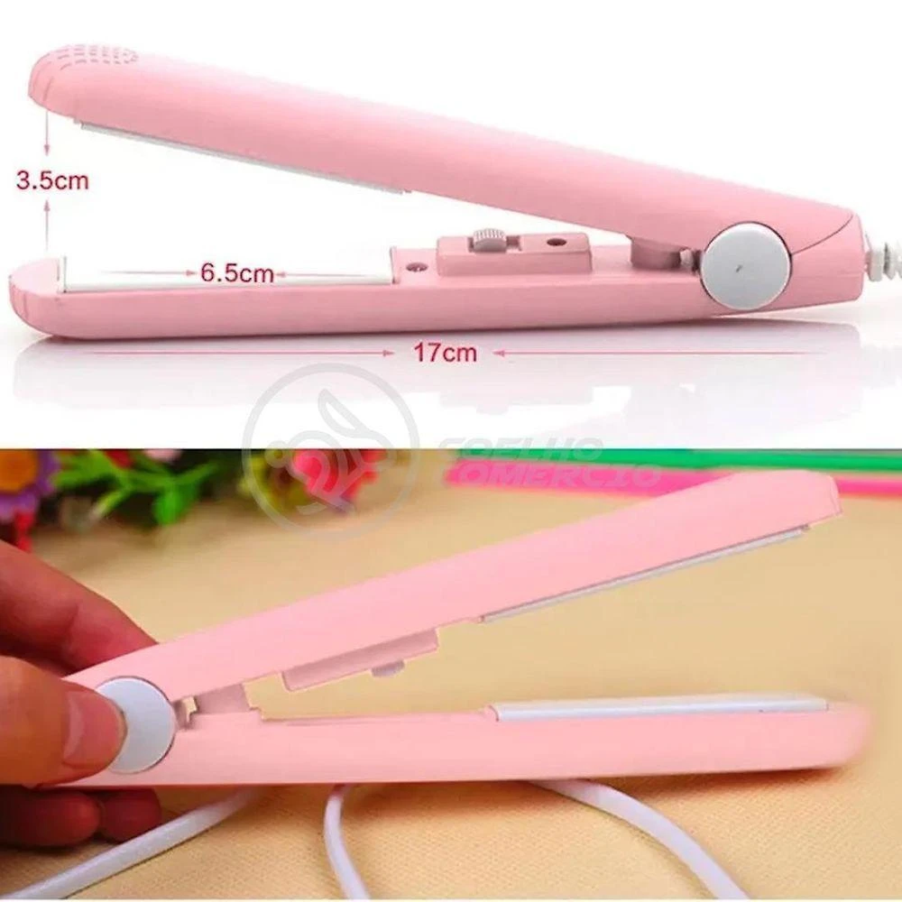 Mini Chapinha Prancha para Cabelo Morina Placas Cerâmica 160° Rosa Bivolt