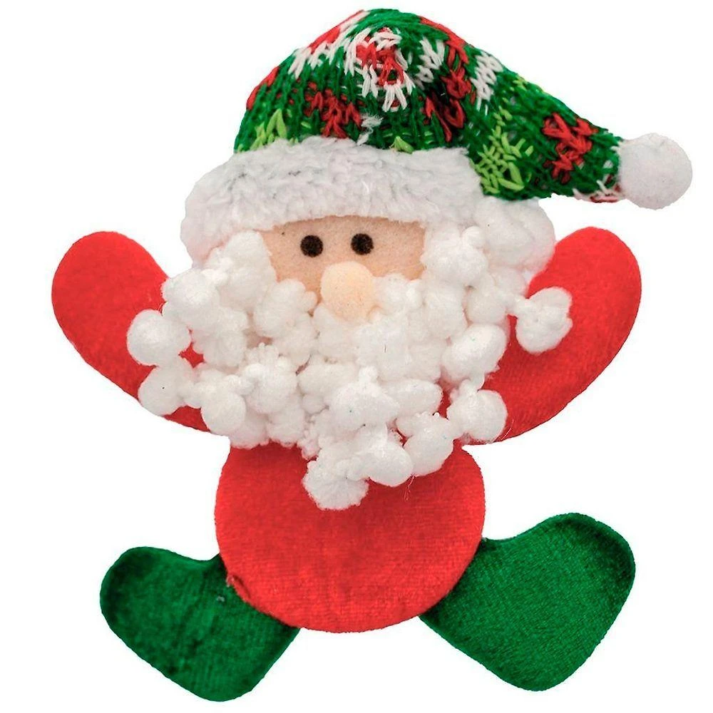Kit 15 Enfeites árvore Natal Pendente Papai Noel Xadrez 16cm