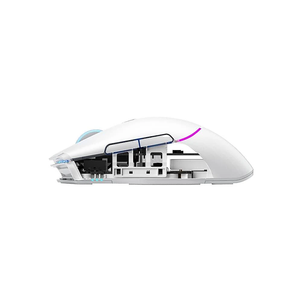 Mouse gamer Machenike L8 pro, RGB, Support 8K, 2.4GHz Wireles + DOCK RGB, Carregamento Sem Fio, Branco - JJ02G3006