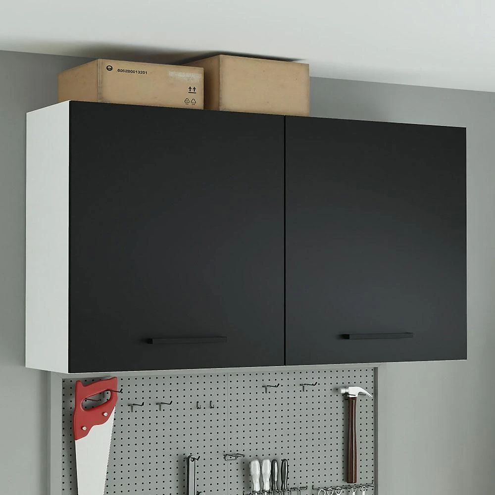 Armário Aéreo Multiuso 120cm 2 Portas Branco/preto Agata Madesa Branco/preto