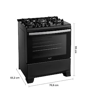 Fogão 5 Bocas Dako Supreme Glass com Mesa de Vidro e Acendimento Automático Preto - Bivolt
