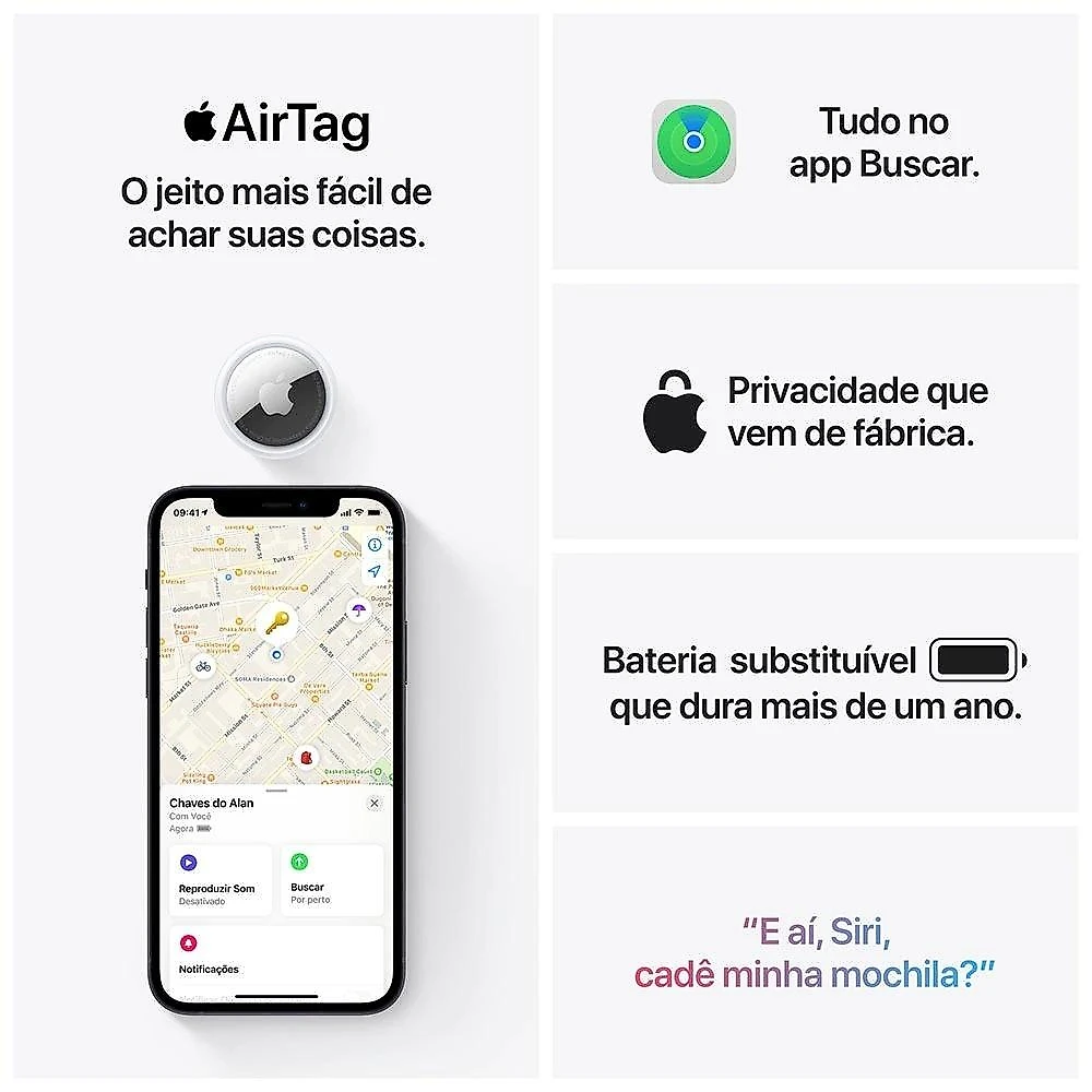 Apple AirTag - 1 Unidade AirTag Apple - 1 Unidade