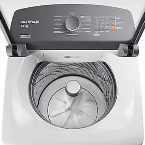 Lavadora de Roupas Brastemp BWF14AB 14kg Smart Sensor Ciclo Tira Mancha Cesto Inox Branca 110V
