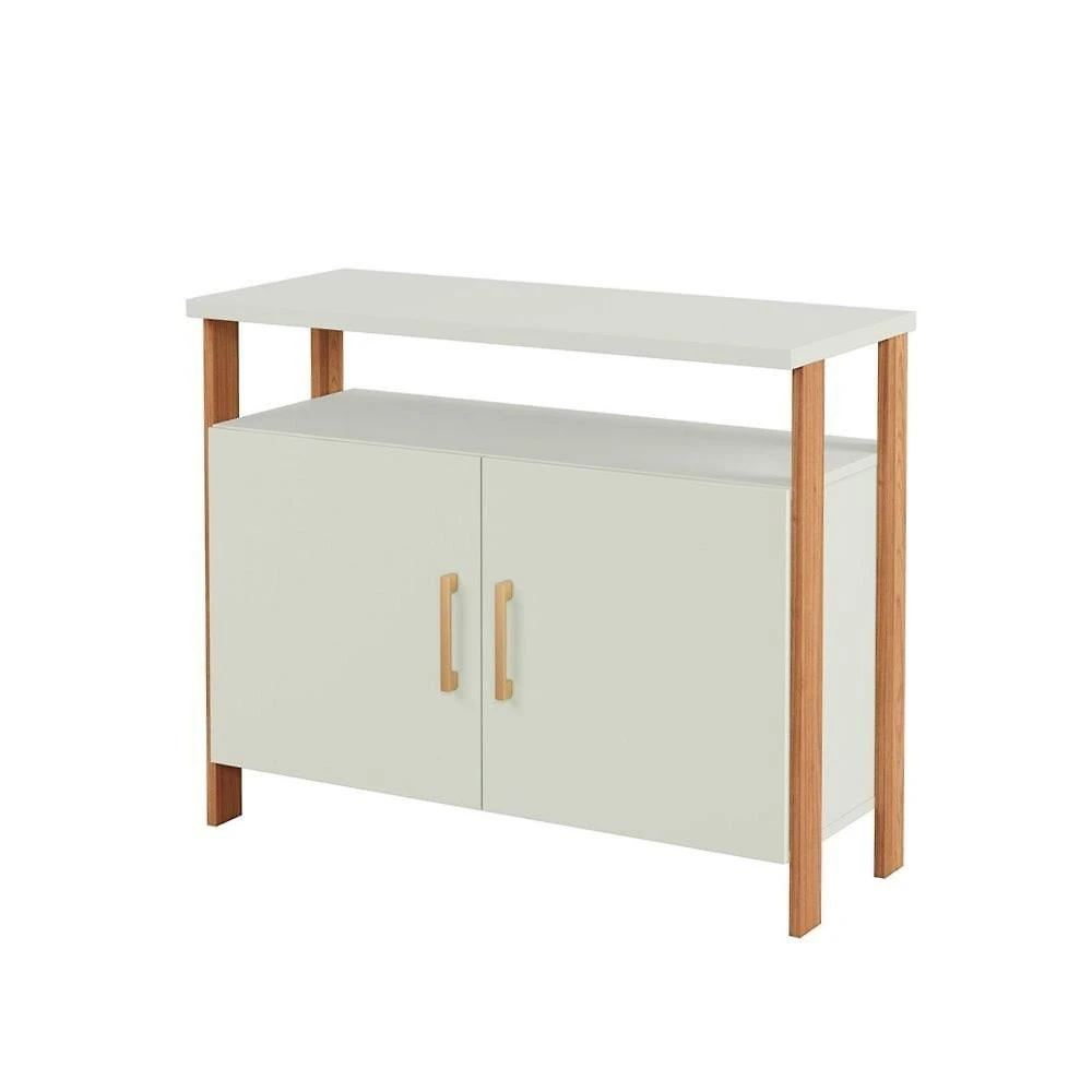 Miniatura Armário para Escritório 2 Portas 100% Mdf Freijo/ Off White