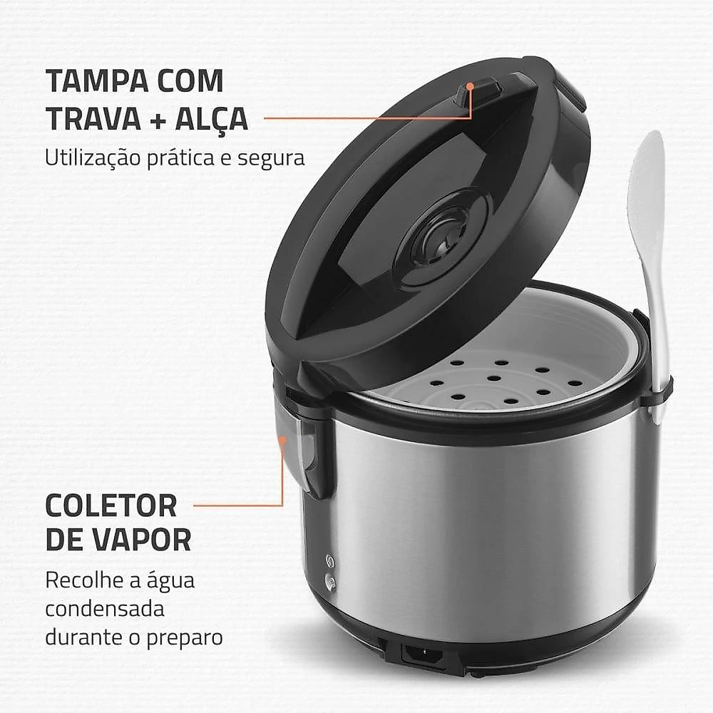 Panela Elétrica de Arroz PE-43-6X 6 Xícaras 500W com Cuba Antiaderente Inox 110V
