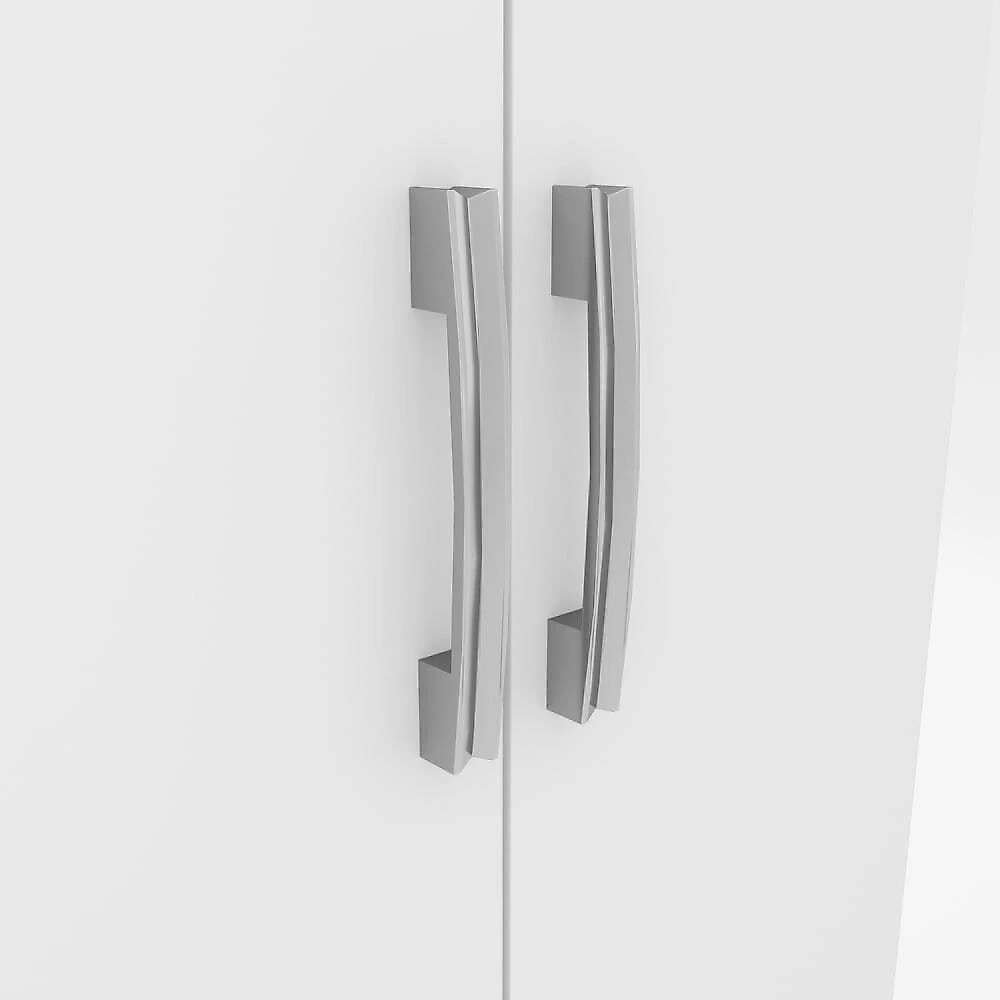 Guarda Roupa Solteiro 3 Portas 2 Gavetas Miami Henn Branco/Branco/Rosa Chá
