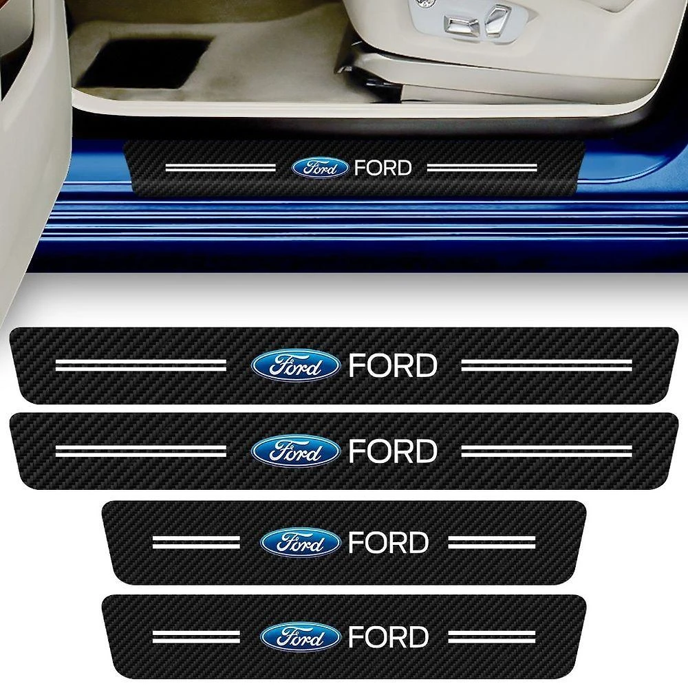 Kit 4 Peças Adesivo para Soleira de Porta Modelo Seven Smart Compatível Ford Proteção Anti Arranhões