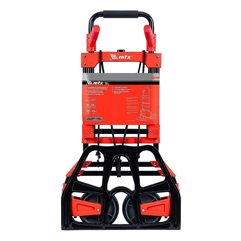 Carrinho de Carga Dobrável 150kg Alça Telescópica MTX 982089