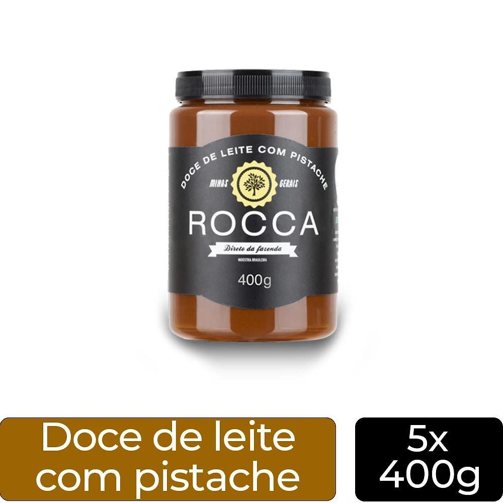 Miniatura Doce De Leite Rocca Com Pistache 400G Kit 5 Unidades