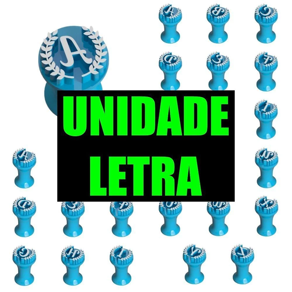 Carimbo Alfabeto Realeza Plástico PLA 2CM Unidade HB Formas e Cortadores